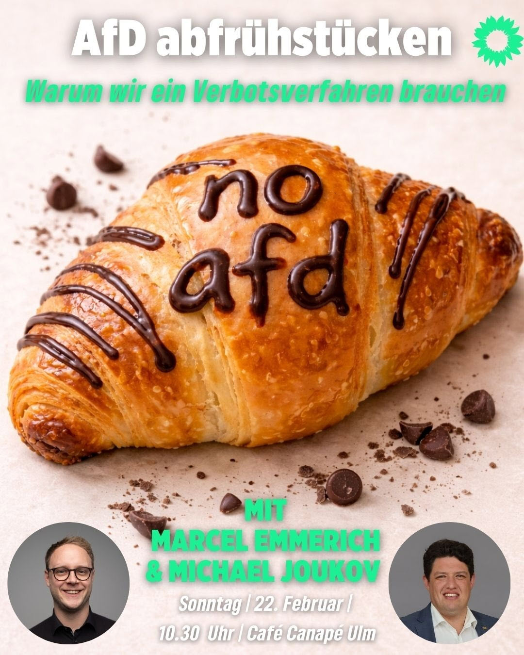Plakat zur Veranstaltung "AfD abfrühstücken"