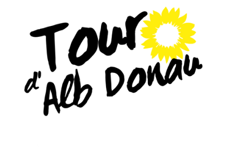 Schriftzug "Tour d'Alb-Donau" mit Sonnenblumen-Logo